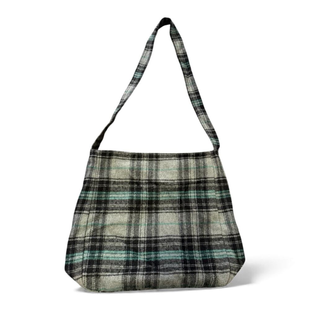 Wool Blend Satchel Bag Magnetic Closure Black Gray Green Shoulder Purse India